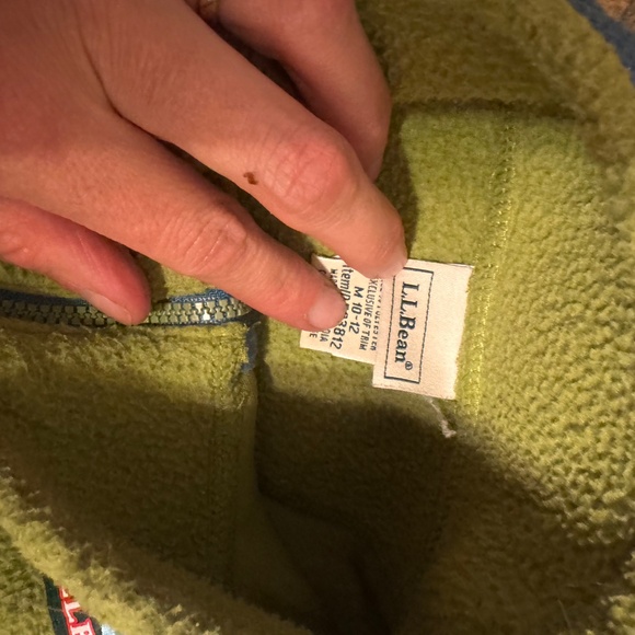 L.L. Bean Kids Olive and Blue Fleece youth size 10-12 - Picture 3 of 5